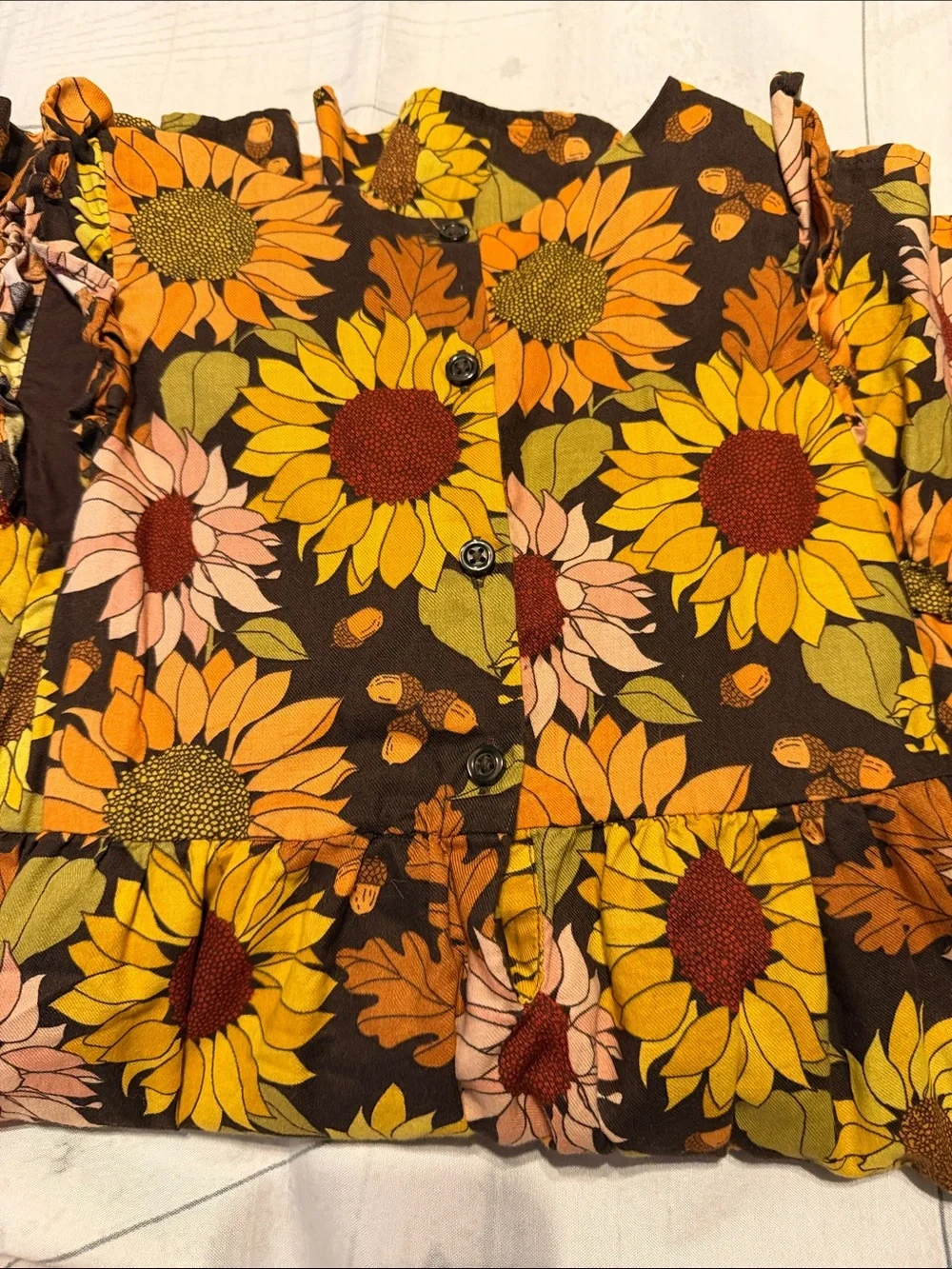 Gymboree Sunflower Tiered Skater Skirt - Brown, Yellow & Orange